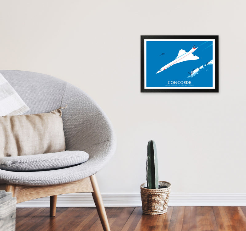 Concorde Framed Digital Art Print by Stephen Millership, Framed Transport Poster A3 White Frame