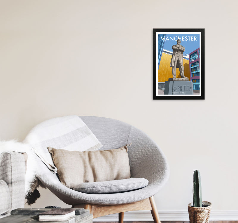 Manchester Framed Digital Art Print by Stephen Millership A3 White Frame