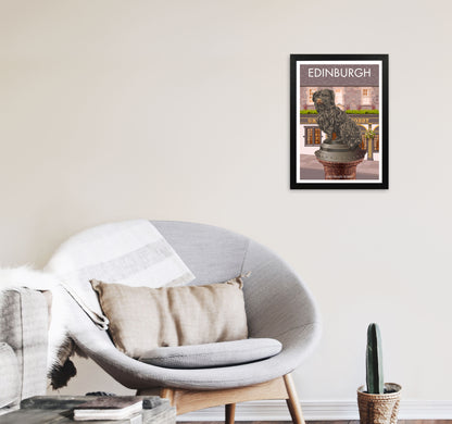 Edinburgh Art Print by Stephen Millership A3 White Frame