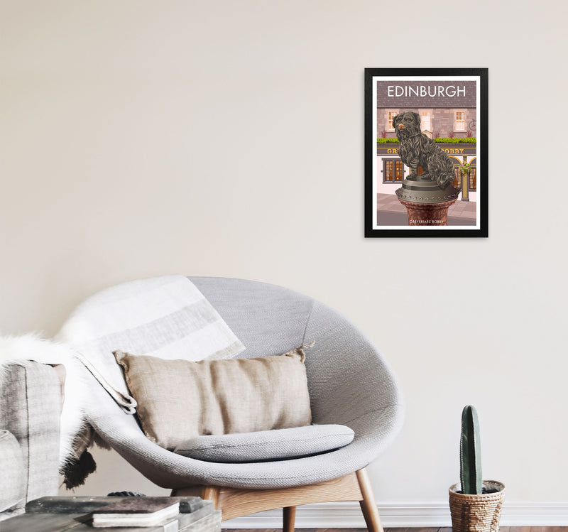 Edinburgh Art Print by Stephen Millership A3 White Frame