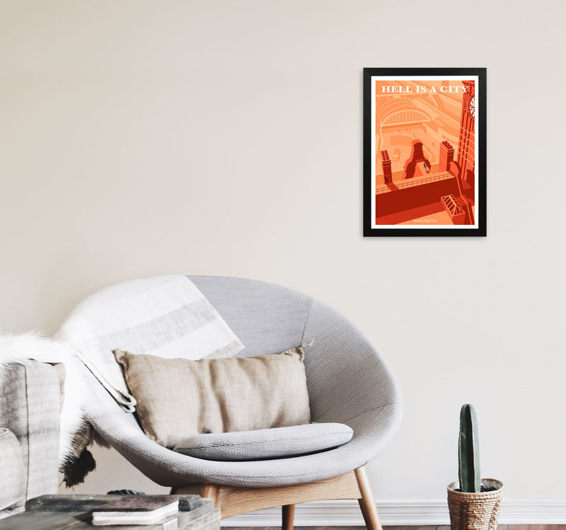 Manchester Art Print by Stephen Millership A3 White Frame
