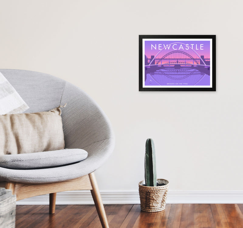 Bridges On The Tyne Newcastle Art Print by Stephen Millership A3 White Frame