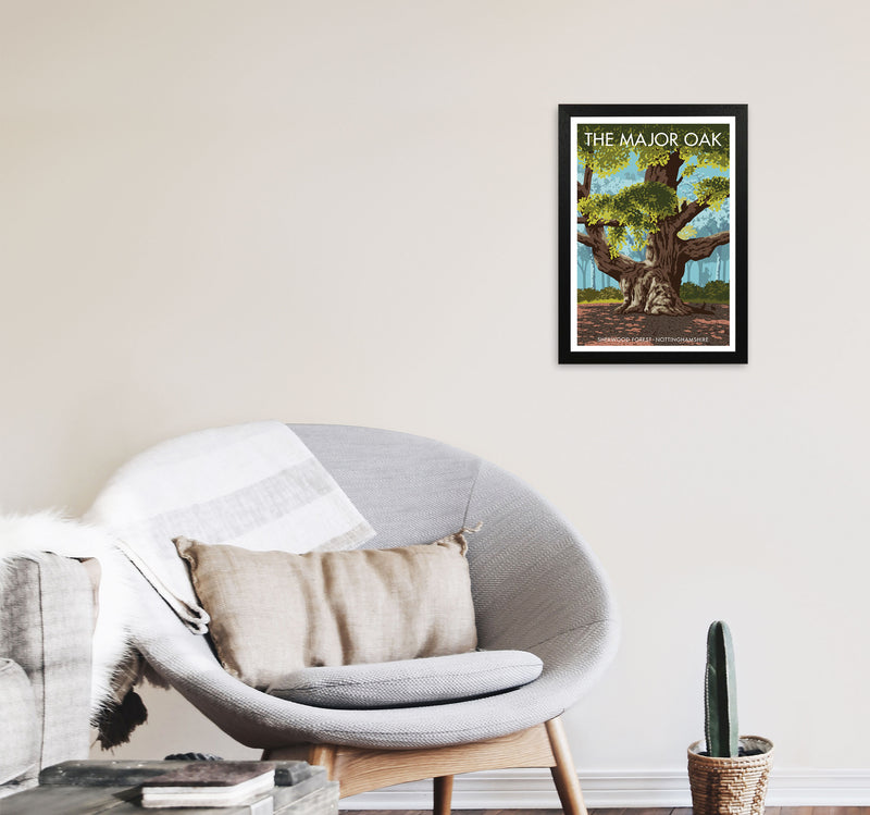 The Major Oak Art Print by Stephen Millership A3 White Frame