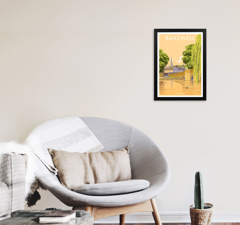 Bakewell Derbyshire Travel Art Print by Stephen Millership A3 White Frame