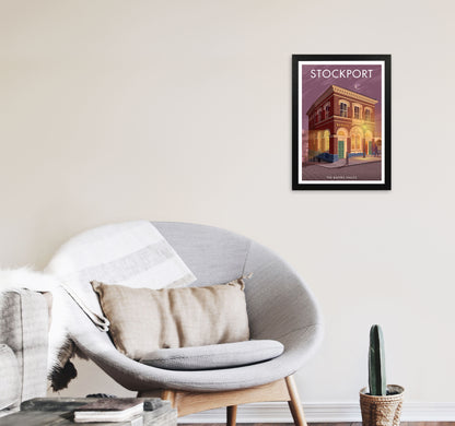 Baker's Vaults Stockport Travel Art Print by Stephen Millership A3 White Frame