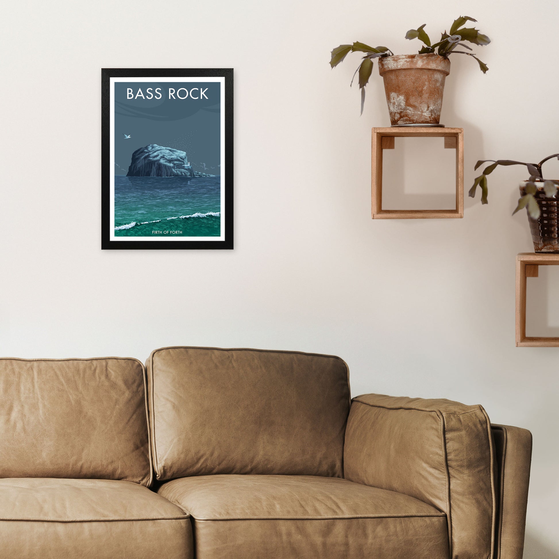 Scotland Bass Rock Art Print by Stephen Millership A3 White Frame