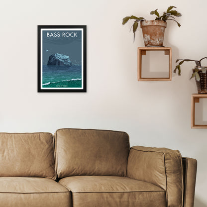 Scotland Bass Rock Art Print by Stephen Millership A3 White Frame