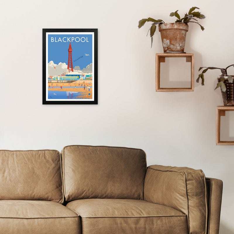 Blackpool 3 Art Print by Stephen Millership A3 White Frame
