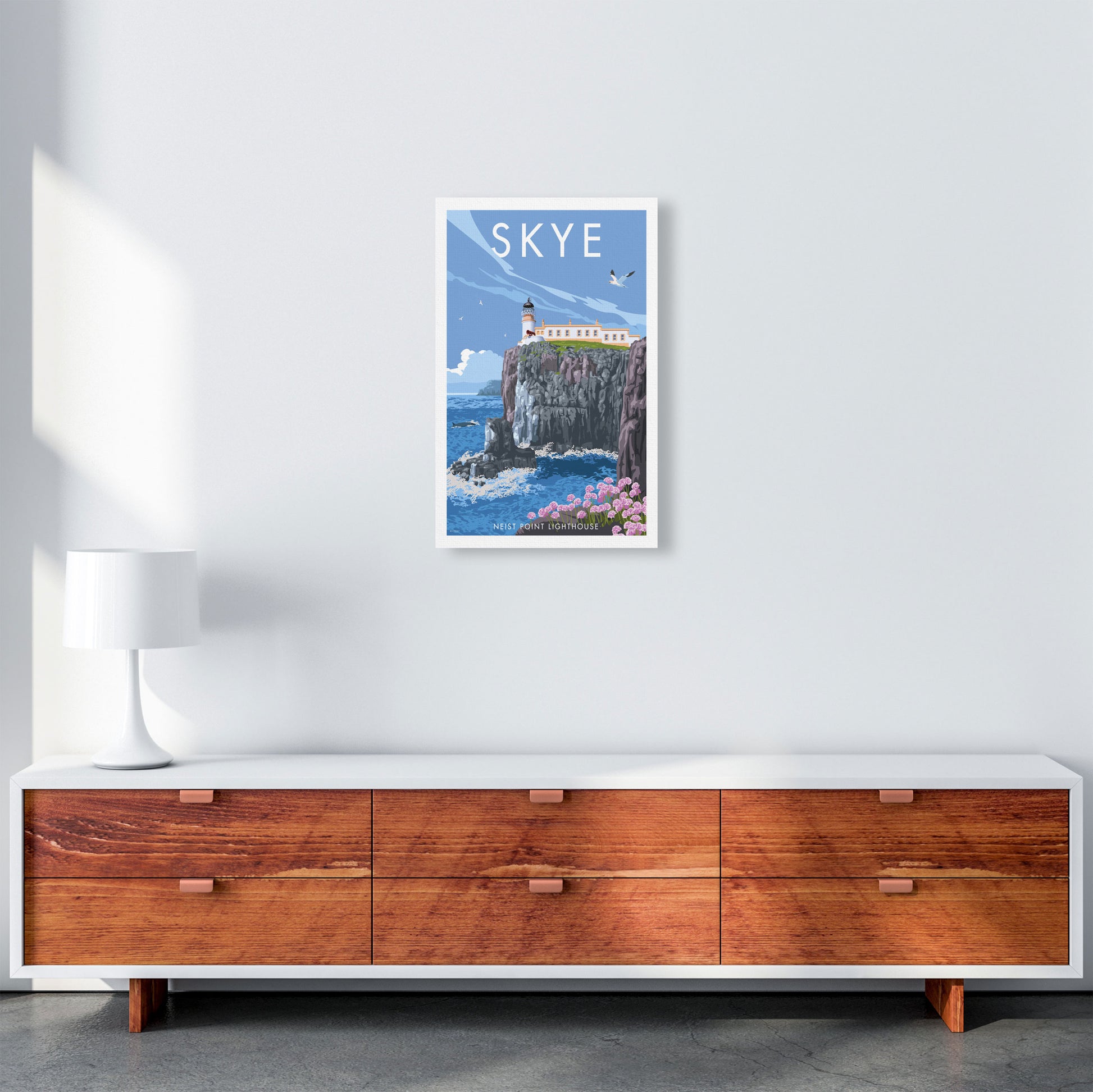 Neist Point Lighthouse Skye Art Print by Stephen Millership A3 Canvas