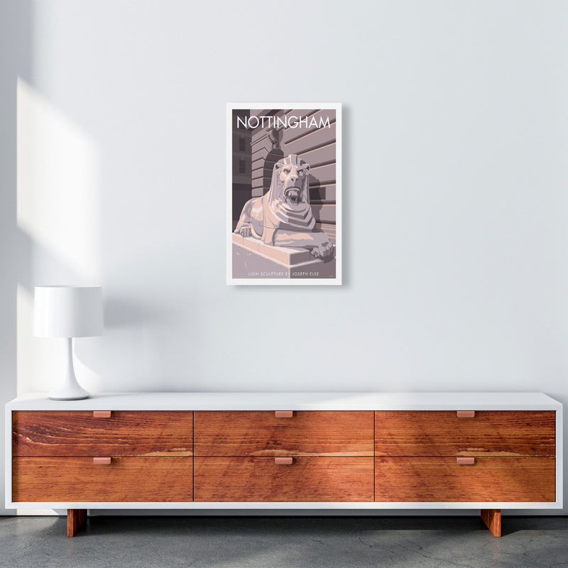 Nottingham Lion Sculpture Art Print by Stephen Millership A3 Canvas