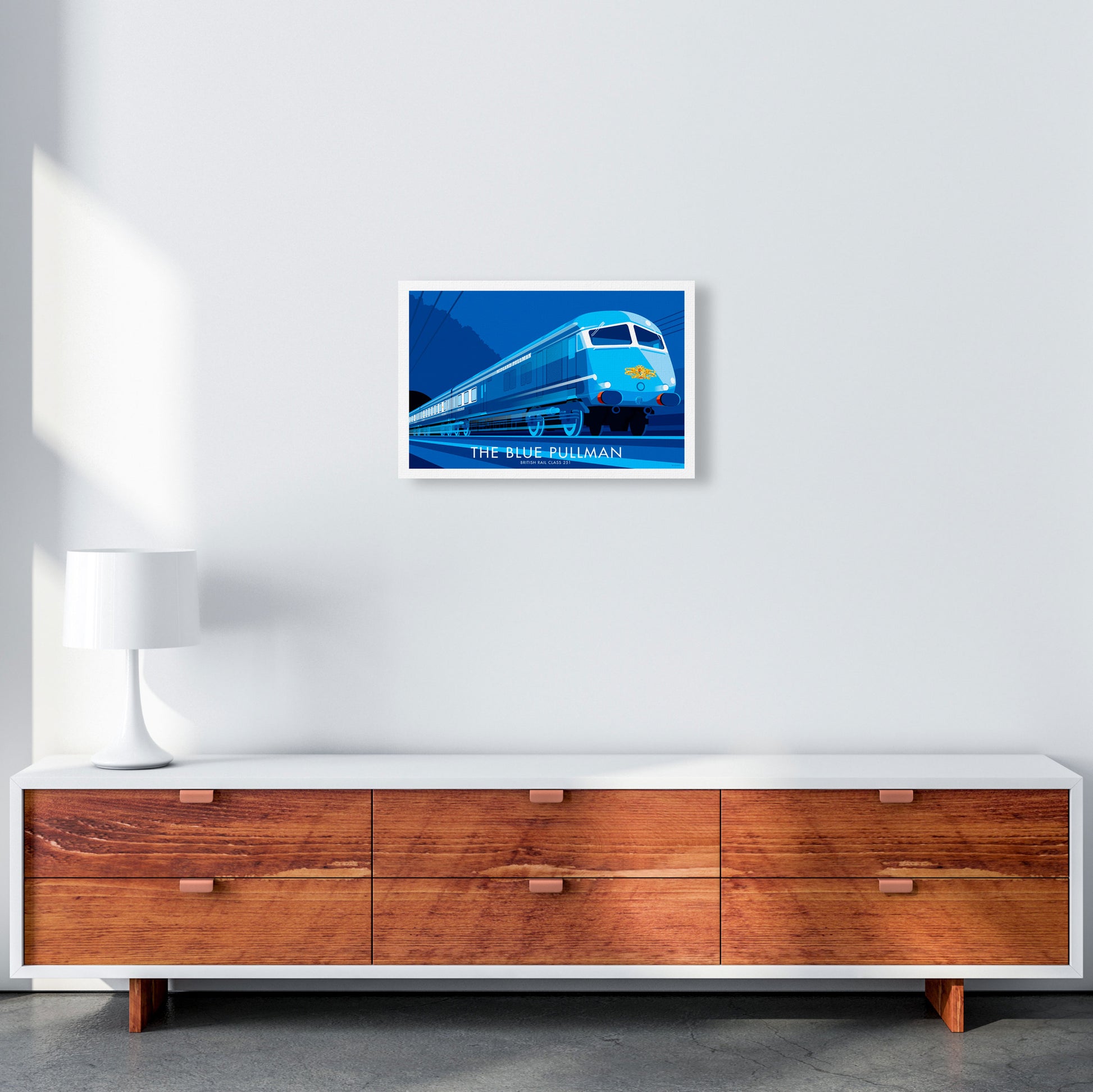 The Blue Pullman Art Print by Stephen Millership, Framed Transport Poster A3 Canvas