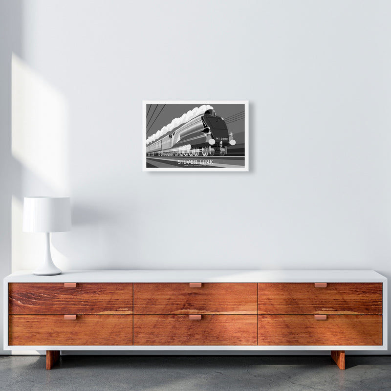 The Silver Link Art Print by Stephen Millership, Framed Transport Poster A3 Canvas