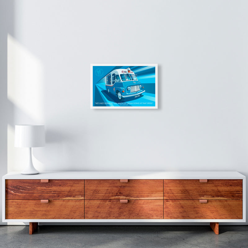 He's Not Going To Sell Much Ice Cream Going At That Speed by Stephen Millership A3 Canvas