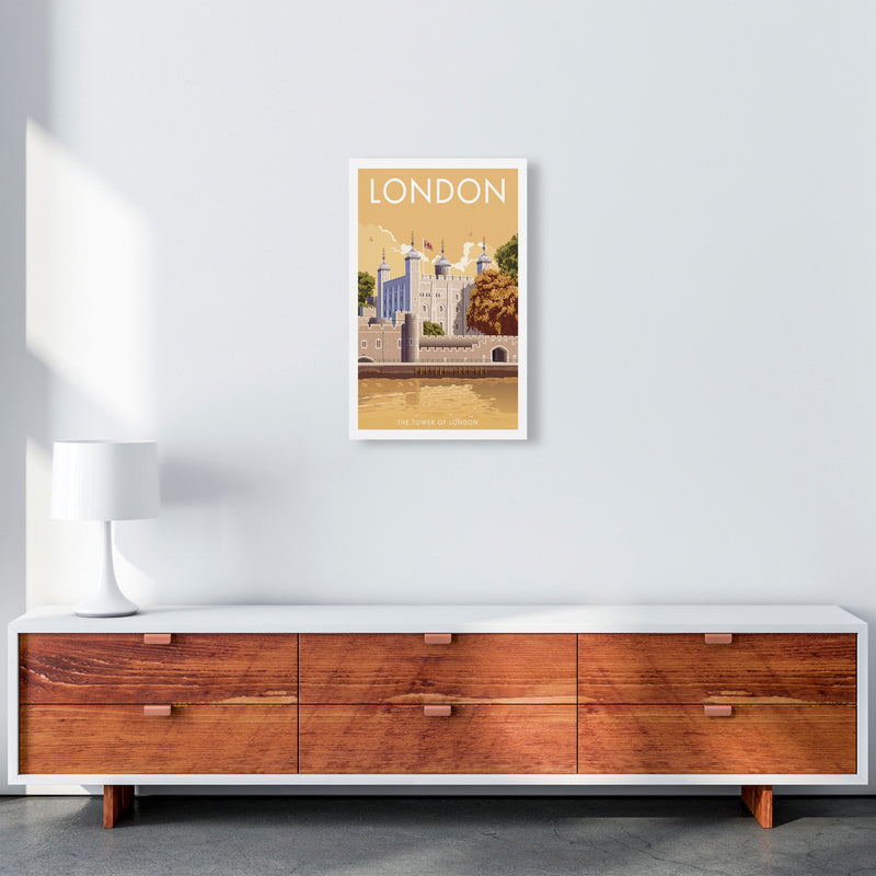London Tower Travel Art Print by Stephen Millership, Vintage Framed Poster A3 Canvas