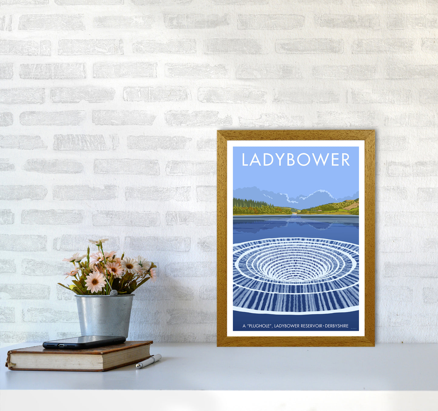 Derbyshire Ladybower Travel Art Print By Stephen Millership A3 Print Only