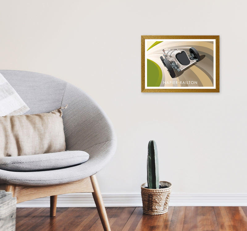 The Napier-Railton Art Print by Stephen Millership, Framed Transport Print A3 Print Only