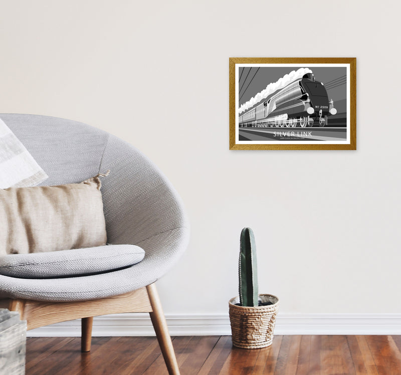The Silver Link Art Print by Stephen Millership, Framed Transport Poster A3 Print Only