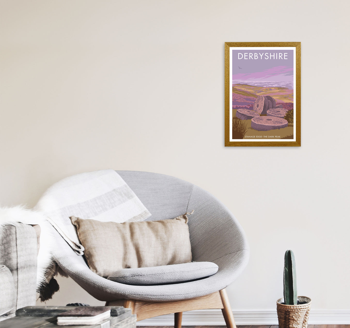 Stanage Edge Derbyshire Travel Art Print by Stephen Millership A3 Print Only