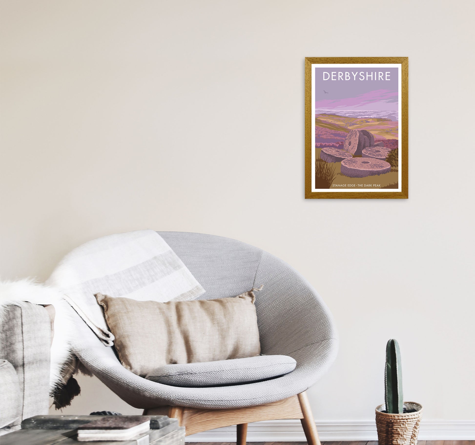 Stanage Edge Derbyshire Travel Art Print by Stephen Millership A3 Print Only