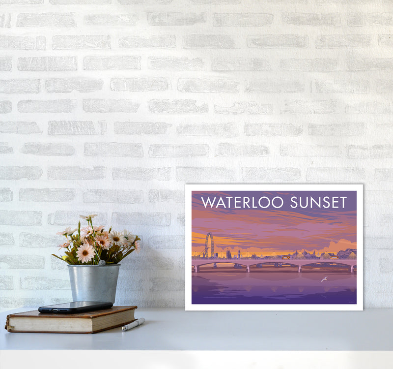 London Waterloo Travel Art Print By Stephen Millership A3 Black Frame