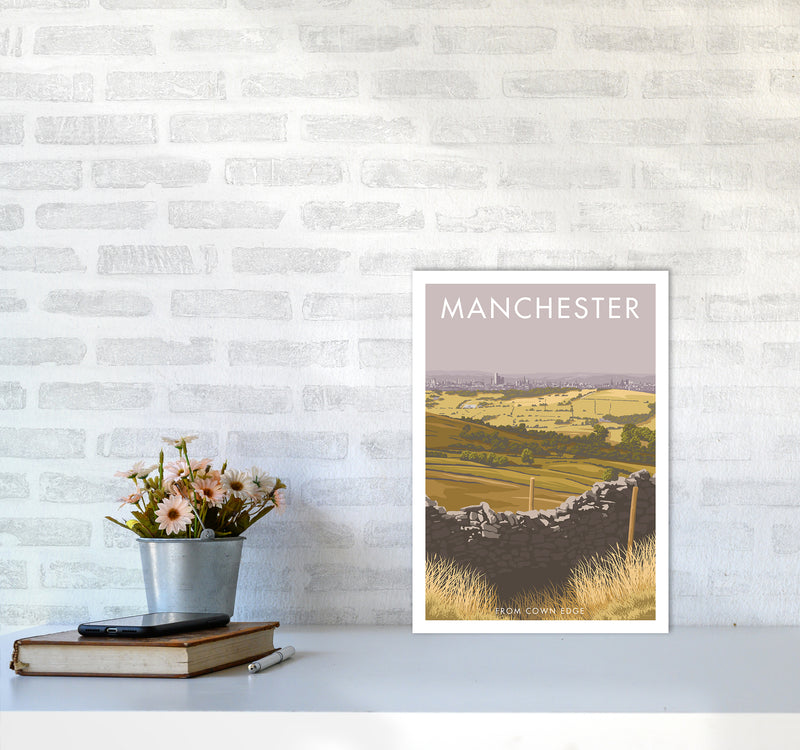 Manchester Cown Edge Travel Art Print By Stephen Millership A3 Black Frame