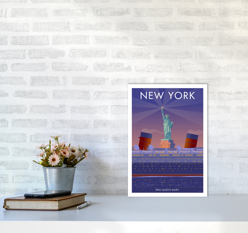 New York Travel Art Print By Stephen Millership A3 Black Frame