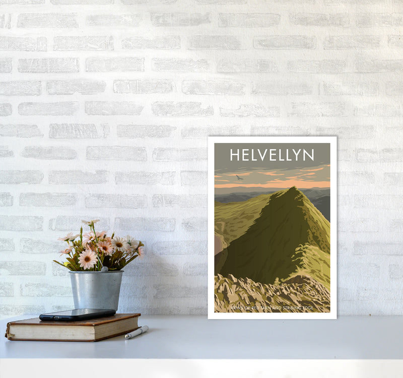 The Lakes Helvellyn Travel Art Print By Stephen Millership A3 Black Frame