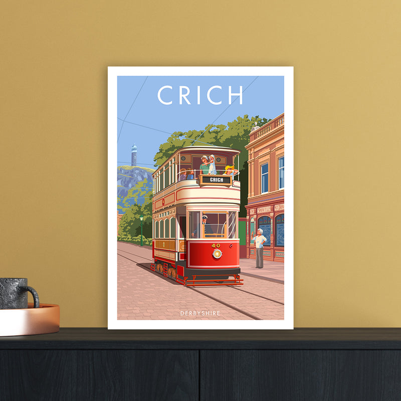 Derbyshire Crich Art Print by Stephen Millership A3 Black Frame