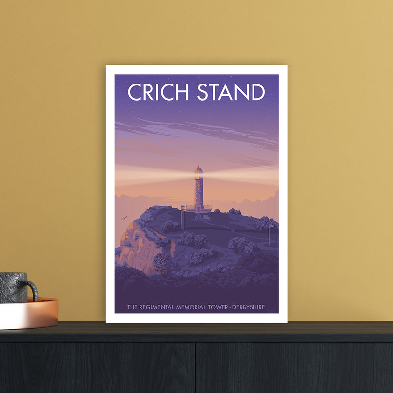 Derbyshire Crich Stand Art Print by Stephen Millership A3 Black Frame