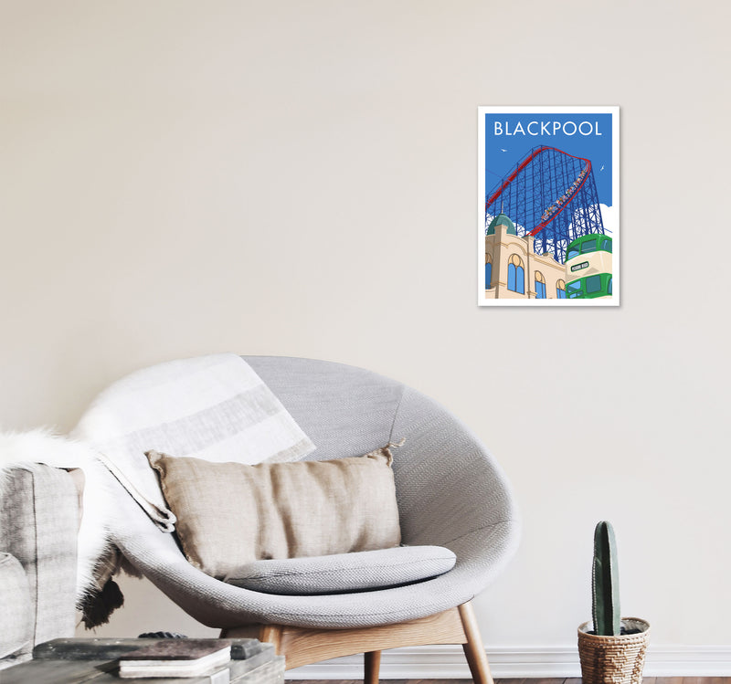 Blackpool by Stephen Millership A3 Black Frame