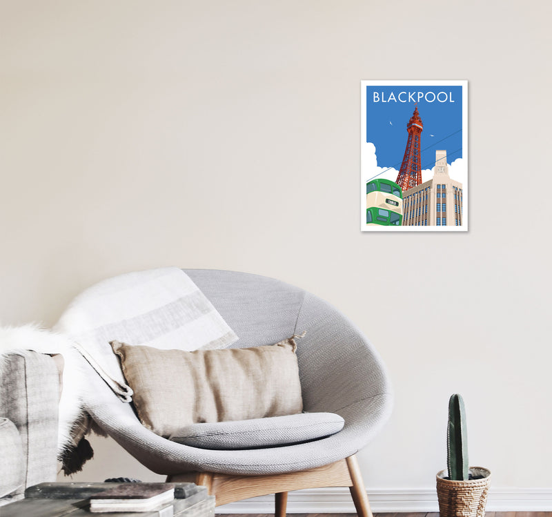 Blackpool by Stephen Millership A3 Black Frame