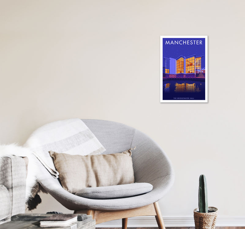 Manchester by Stephen Millership A3 Black Frame
