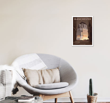 Manchester by Stephen Millership A3 Black Frame
