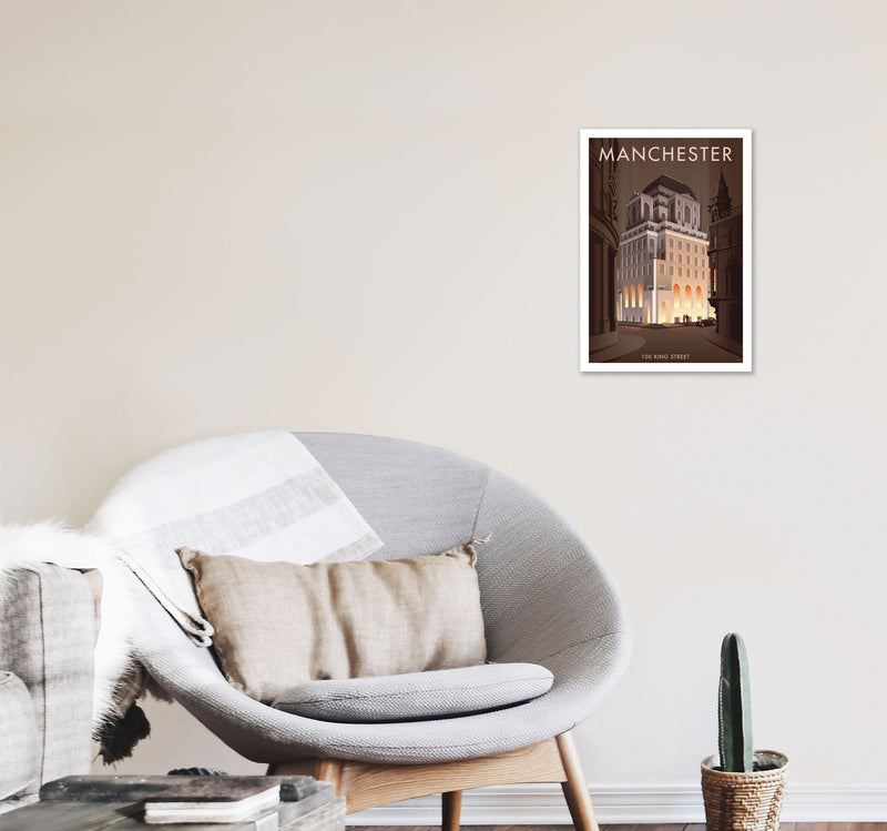 Manchester by Stephen Millership A3 Black Frame