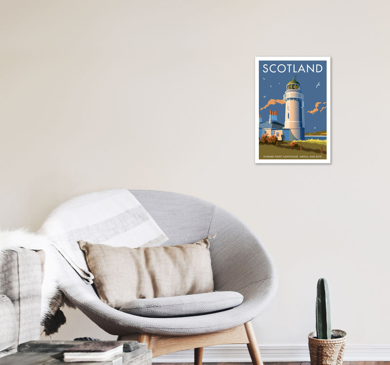 Toward Point Lighthouse Scotland Art Print by Stephen Millership A3 Black Frame