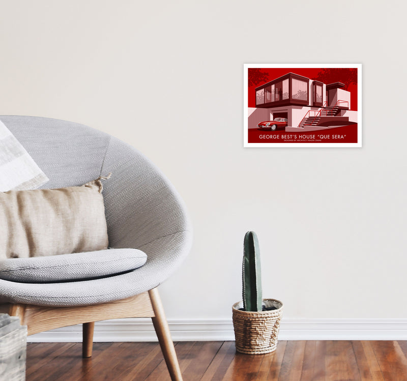 George Bests House by Stephen Millership A3 Black Frame