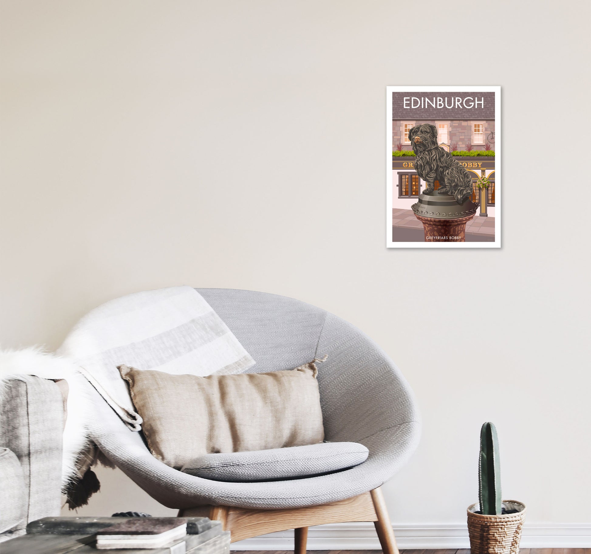 Edinburgh Art Print by Stephen Millership A3 Black Frame