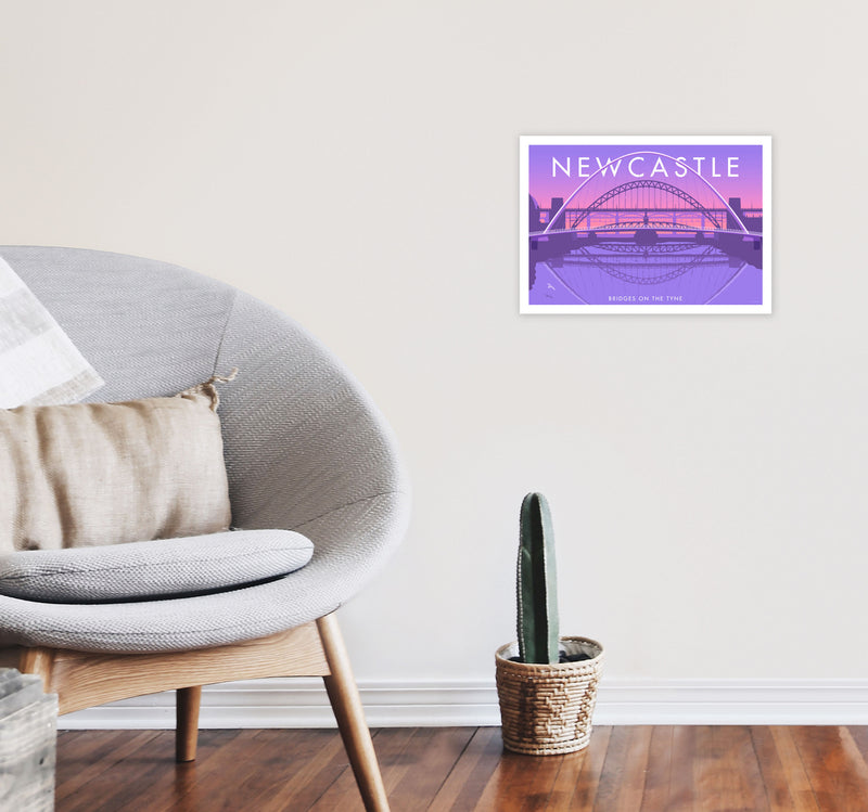 Bridges On The Tyne Newcastle Art Print by Stephen Millership A3 Black Frame