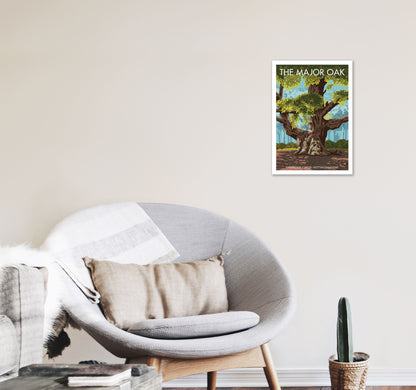 The Major Oak Art Print by Stephen Millership A3 Black Frame