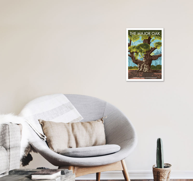 The Major Oak Art Print by Stephen Millership A3 Black Frame