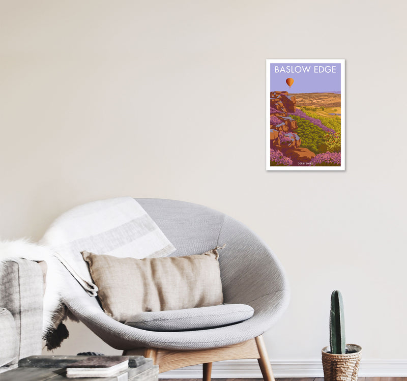 Baslow Edge Derbyshire Travel Art Print by Stephen Millership A3 Black Frame