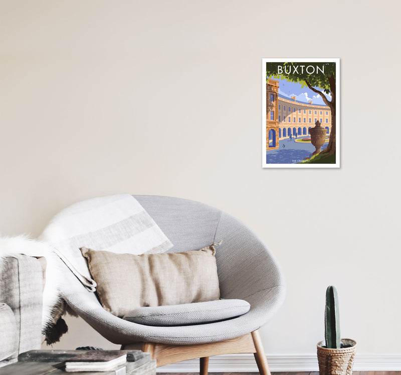 Buxton Crescent Derbyshire Travel Art Print by Stephen Millership A3 Black Frame