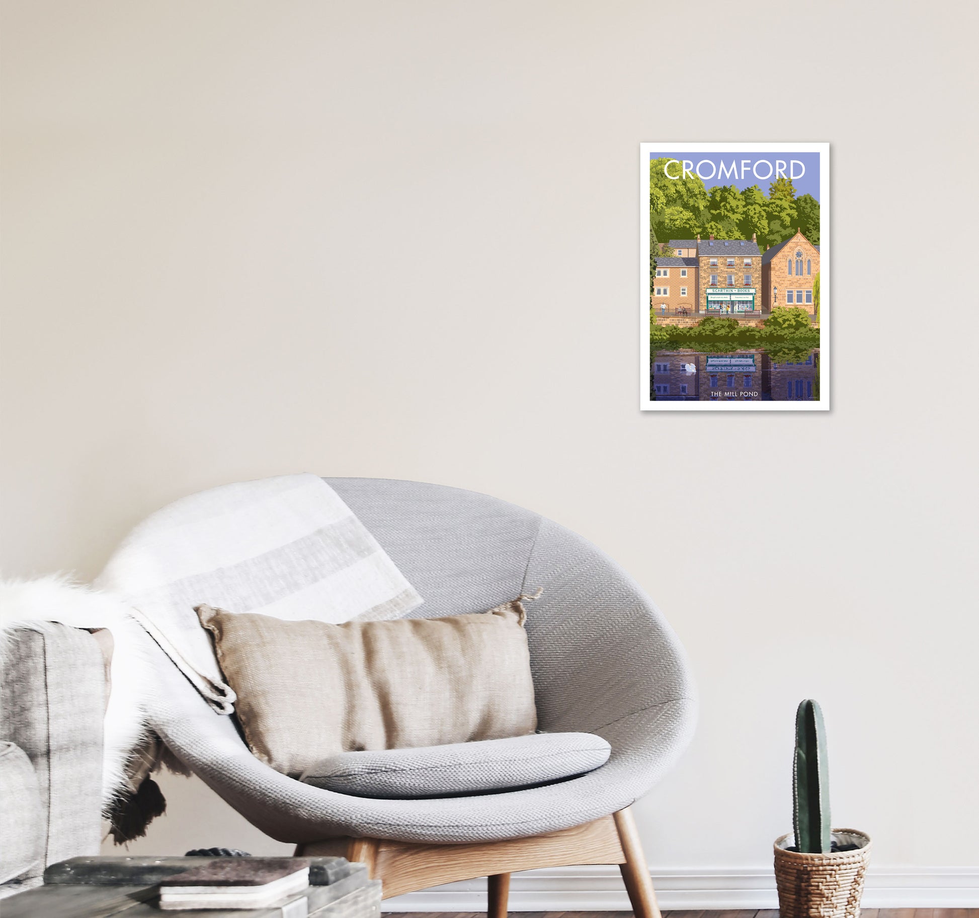 Cromford Derbyshire Travel Art Print by Stephen Millership A3 Black Frame