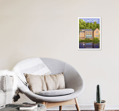 Cromford Derbyshire Travel Art Print by Stephen Millership A3 Black Frame
