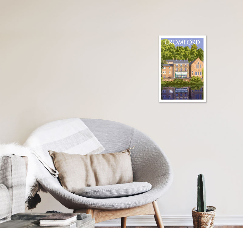 Cromford Derbyshire Travel Art Print by Stephen Millership A3 Black Frame