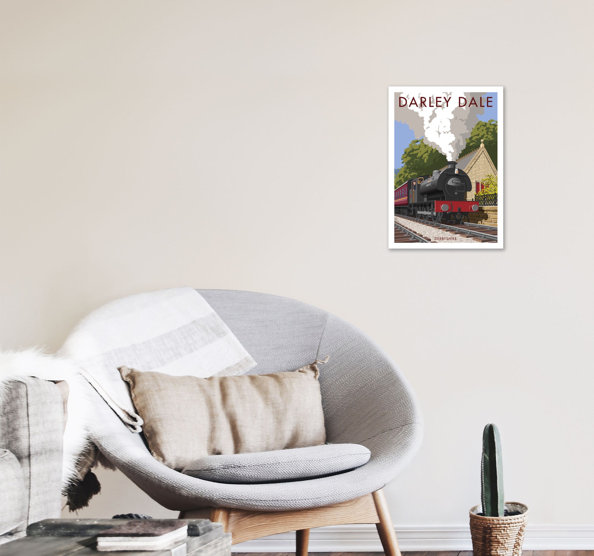 Darley Dale Derbyshire Travel Art Print by Stephen Millership A3 Black Frame