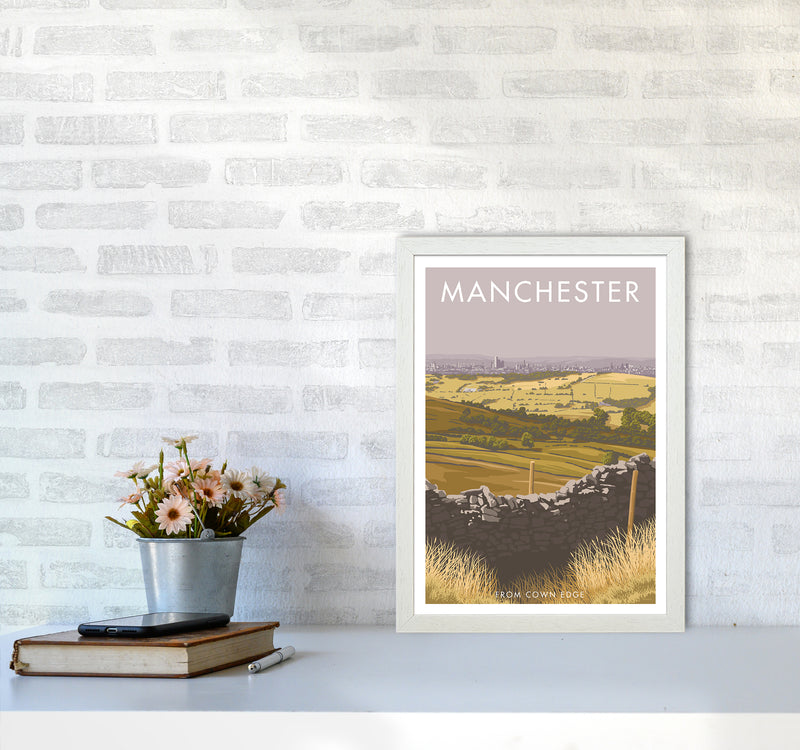 Manchester Cown Edge Travel Art Print By Stephen Millership A3 Oak Frame