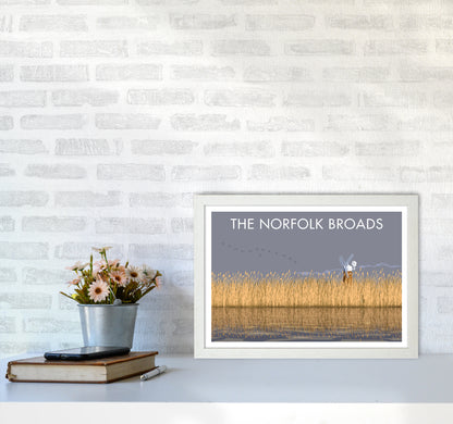 Norfolk Broads Travel Art Print By Stephen Millership A3 Oak Frame