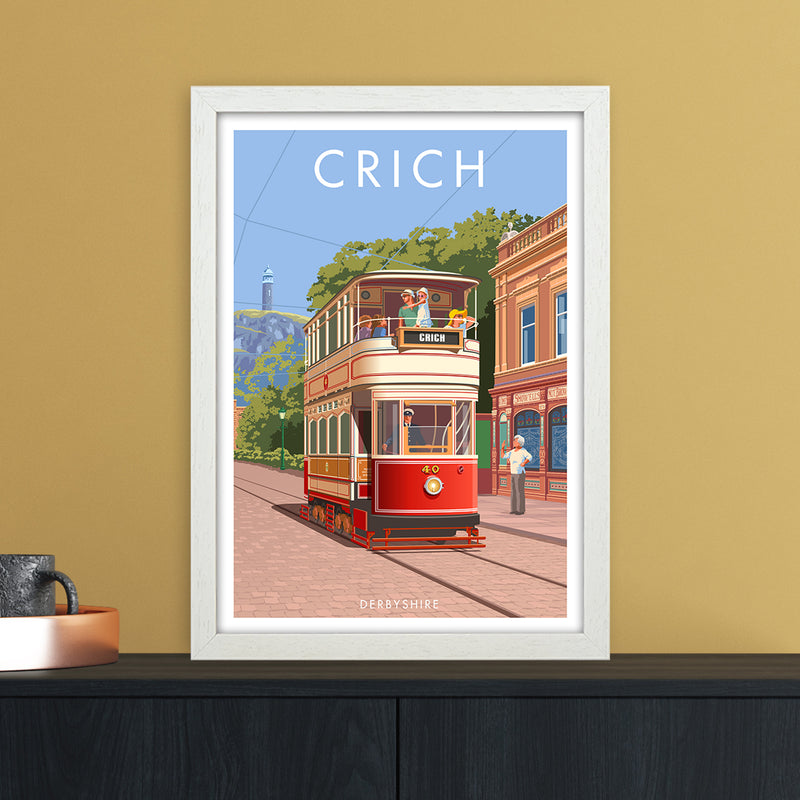 Derbyshire Crich Art Print by Stephen Millership A3 Oak Frame