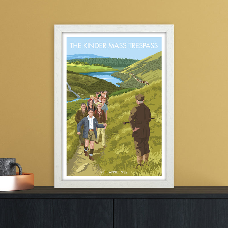 The Peak District Kinder Trespass Art Print by Stephen Millership A3 Oak Frame